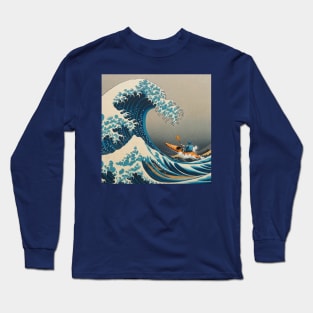 Kanagawa wave - Funny Kayaking Meme Long Sleeve T-Shirt